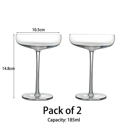 2PCS 185ML Coupe Cocktail Glass Martini Glass Crystal Set of 2