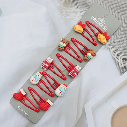 8/10Pcs/Set New Christmas Hair Clips for Women Girls Hair Accessories Party Barrettes Hairpins Kids Cosplay Headwear
