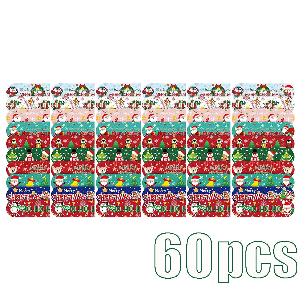 10/30/60pcs Cartoon Merry Christmas Band Aid Wound Dressing Patch Plaster for Children Skin Tape First Aid Adhesive Bandages
