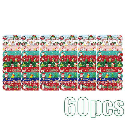 10/30/60pcs Cartoon Merry Christmas Band Aid Wound Dressing Patch Plaster for Children Skin Tape First Aid Adhesive Bandages