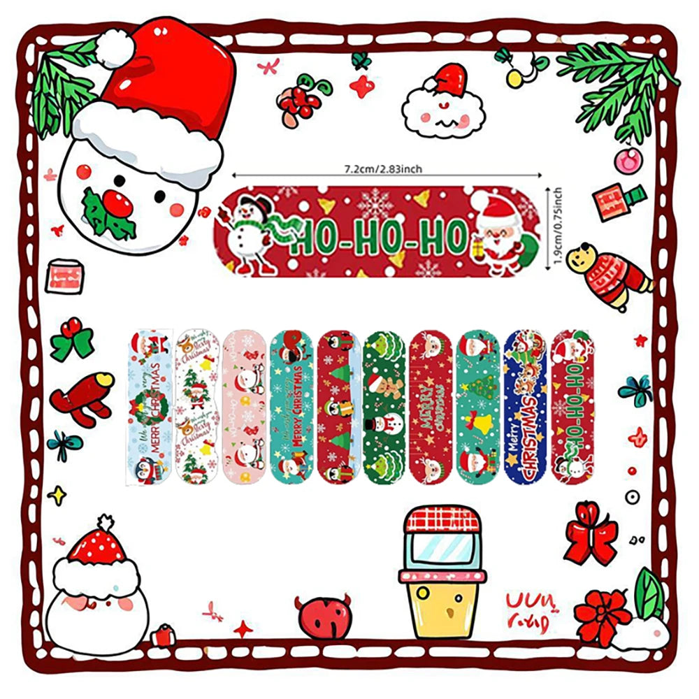 10/30/60pcs Cartoon Merry Christmas Band Aid Wound Dressing Patch Plaster for Children Skin Tape First Aid Adhesive Bandages