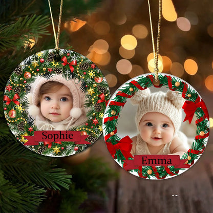 Personalized Baby Christmas Ceramic Ornament Add Photo & Name Christmas Ornament Pendant Baby 1st Xmas Photography Accessories