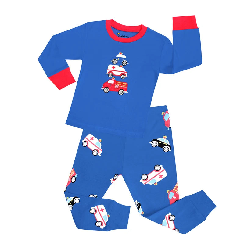 Boys Pajamas Sets 2 to 3 4 5 6 7 8 Years Cotton Long Sleeve Toddler Boy Pijama Autumn Winter Kids Sleepwear Set Children Clothes