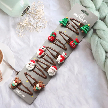 8/10Pcs/Set New Christmas Hair Clips for Women Girls Hair Accessories Party Barrettes Hairpins Kids Cosplay Headwear