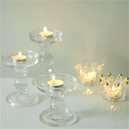 8cm Glass Candle Holders Dia Cylinder Vases For Pillar Candle Holders Or Flower Vase Wedding Decoration Candlelight Dinner