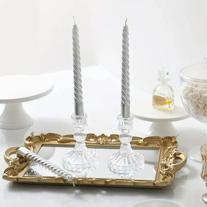 3pcs Candle Holders Retro Transparent Glass Candle Holders Suitable For Pillar Candles, Weddings, Holiday Parties Decoration