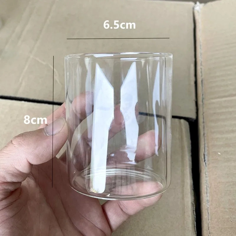 8cm Glass Candle Holders Dia Cylinder Vases For Pillar Candle Holders Or Flower Vase Wedding Decoration Candlelight Dinner