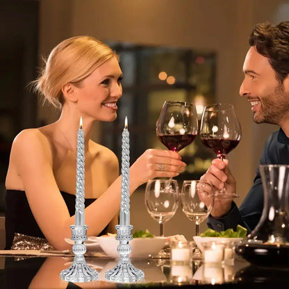 3pcs Candle Holders Retro Transparent Glass Candle Holders Suitable For Pillar Candles, Weddings, Holiday Parties Decoration