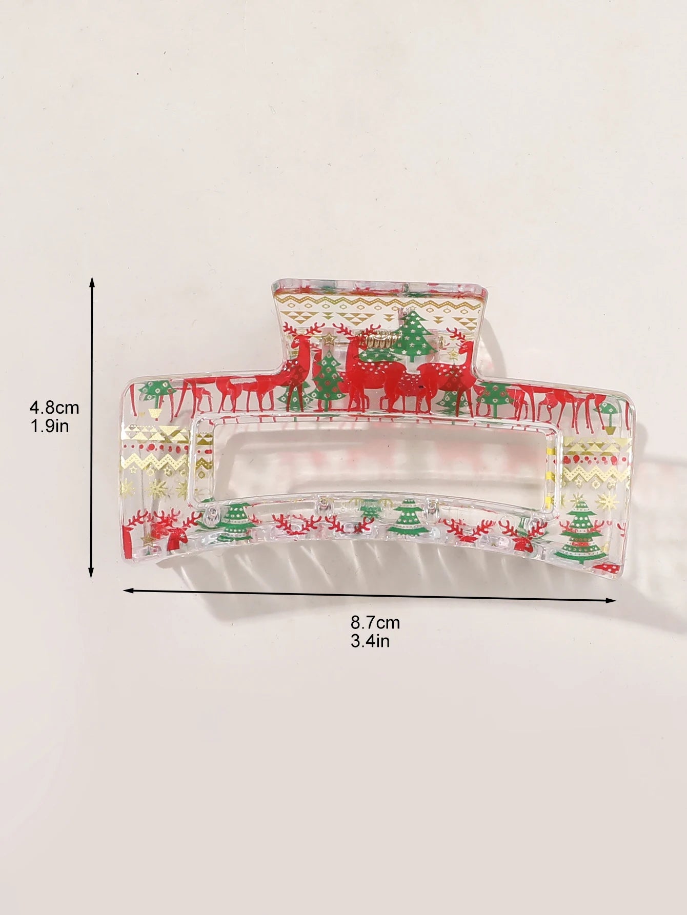 6Pcs Christmas Hair Clips Claw Snowflake Snowman Candy Design Hair Accessories White Transparent Cartoon Hair Clips for Women