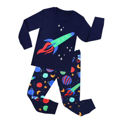 Boys Pajamas Sets 2 to 3 4 5 6 7 8 Years Cotton Long Sleeve Toddler Boy Pijama Autumn Winter Kids Sleepwear Set Children Clothes