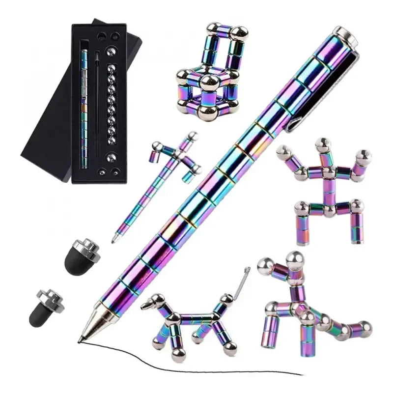 Metal Magnetic Fidget Pen magnet Fidget Toy Relieve Stress Novel Toy Fidget Gift for Kids Teens Friends for Birthday Christmas