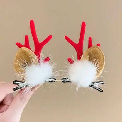Creative Christmas Hair Clips for Girls Deer Ear Party Headbands Xmas Hats Shape Hair Clips Hairpin Antlers Festive Headdresses
