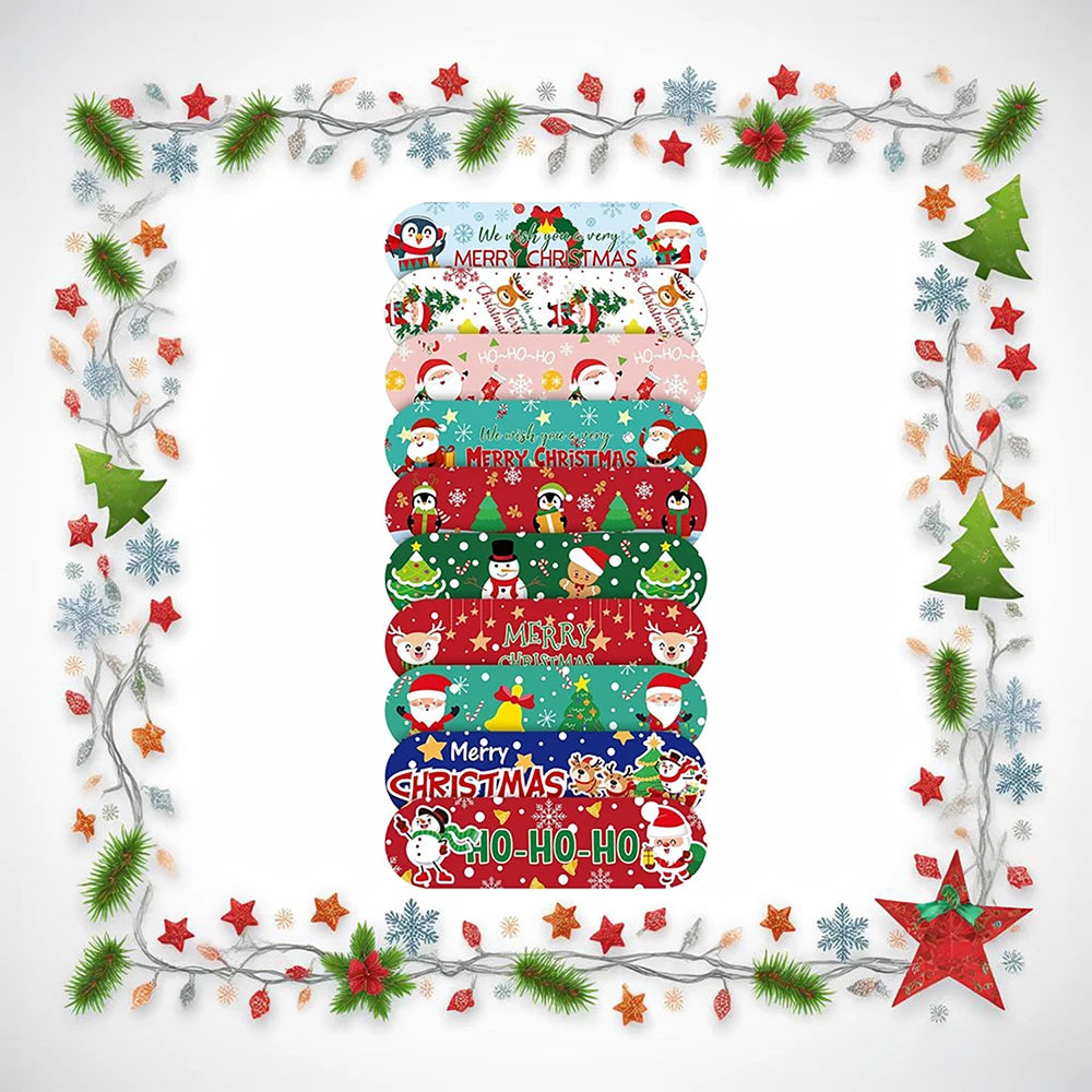 10/30/60pcs Cartoon Merry Christmas Band Aid Wound Dressing Patch Plaster for Children Skin Tape First Aid Adhesive Bandages