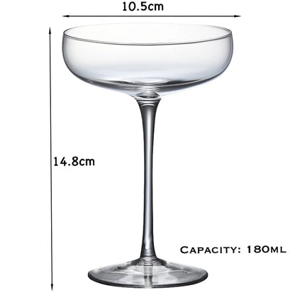 2PCS 185ML Coupe Cocktail Glass Martini Glass Crystal Set of 2