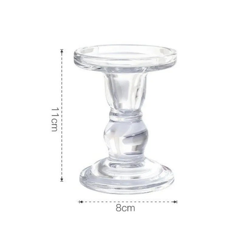 8cm Glass Candle Holders Dia Cylinder Vases For Pillar Candle Holders Or Flower Vase Wedding Decoration Candlelight Dinner